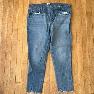 LOFT Blue Distressed skinny Ankle Jeans